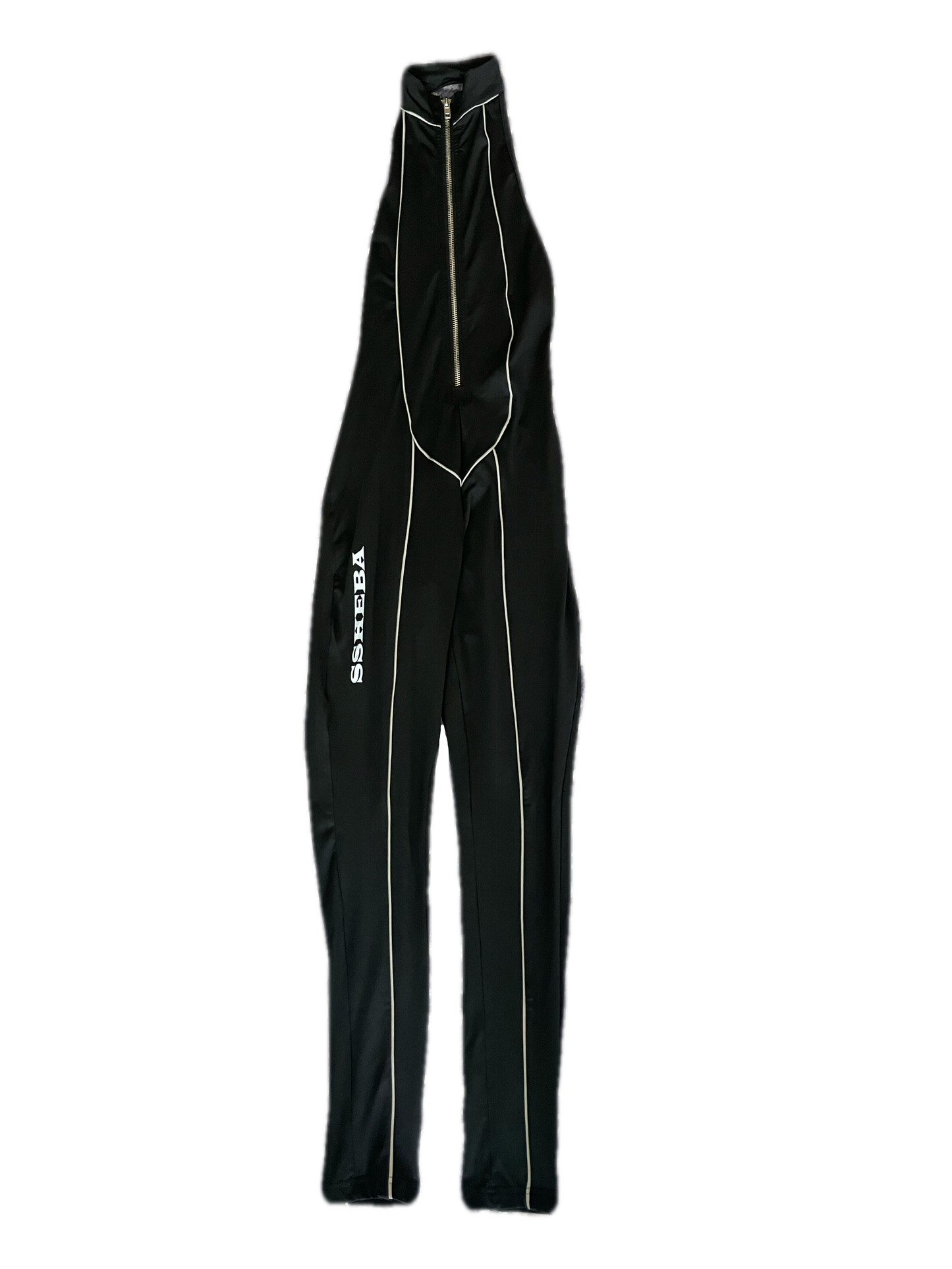 Black Open Back Reflective Jumpsuit